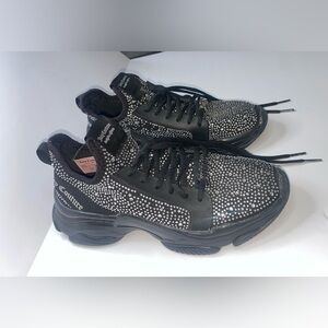 Juicy Couture Lace Up Rhinestone Adana Trainers Sneakers